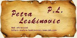 Petra Leškinović vizit kartica